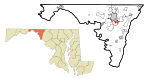 Washington County Maryland Incorporated and Unincorporated areas Funkstown Highlighted